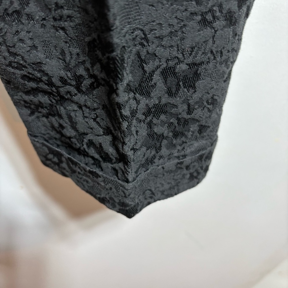 Banana Republic Avery Ankle Pants Womens 6 Petite Black Floral Jacquard #378 - Picture 7 of 11